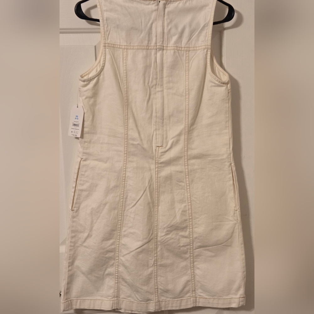 Sleeveless Dress Tan W/Orange Stitching NWT